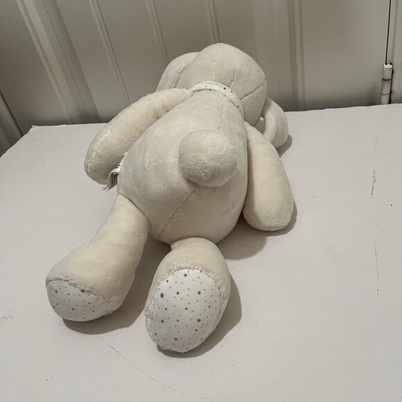 Babyboat Cream Tan Star Polka Dots Floppy Ears Feet Bunny Rabbit 14" Plush Toy - Picture 6 of 9